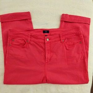 NYDJ Ladies Slim Crop Jeans W Sparkle Cuffs